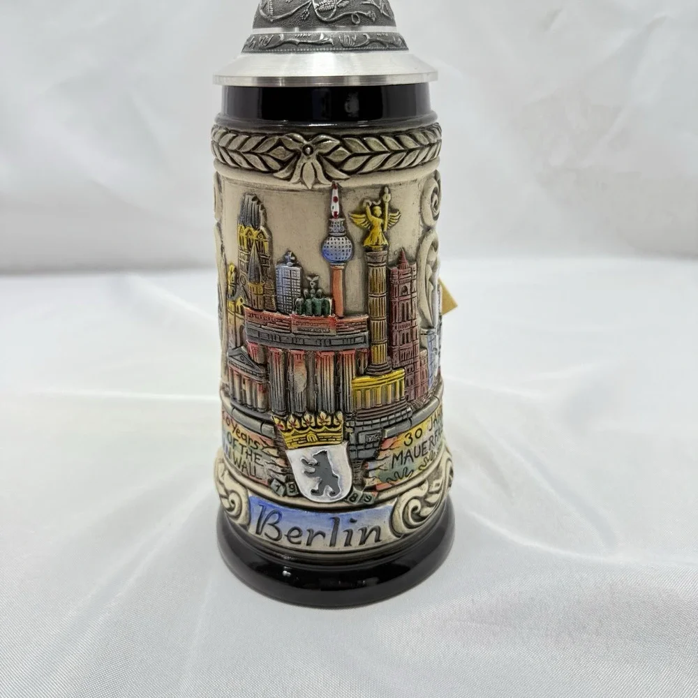 Zoller Born Beer Stein 30 Year Fall Of Berlin Wall #207/5000 Pewter Lid Mint COA